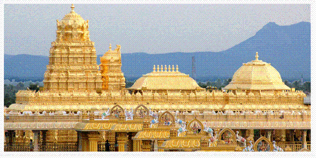 golden temple vellore images. A golden temple has been built